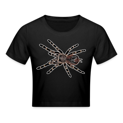 Crop T-Shirt Acanthoscurria geniculata - Schwarz