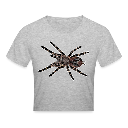 Crop T-Shirt Acanthoscurria geniculata - Grau meliert