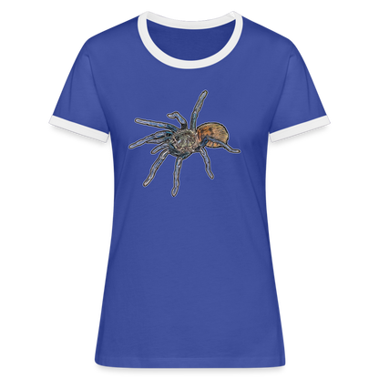 Frauen Kontrast-T-Shirt Chromatopelma cyaneopubescens - Blau/Weiß