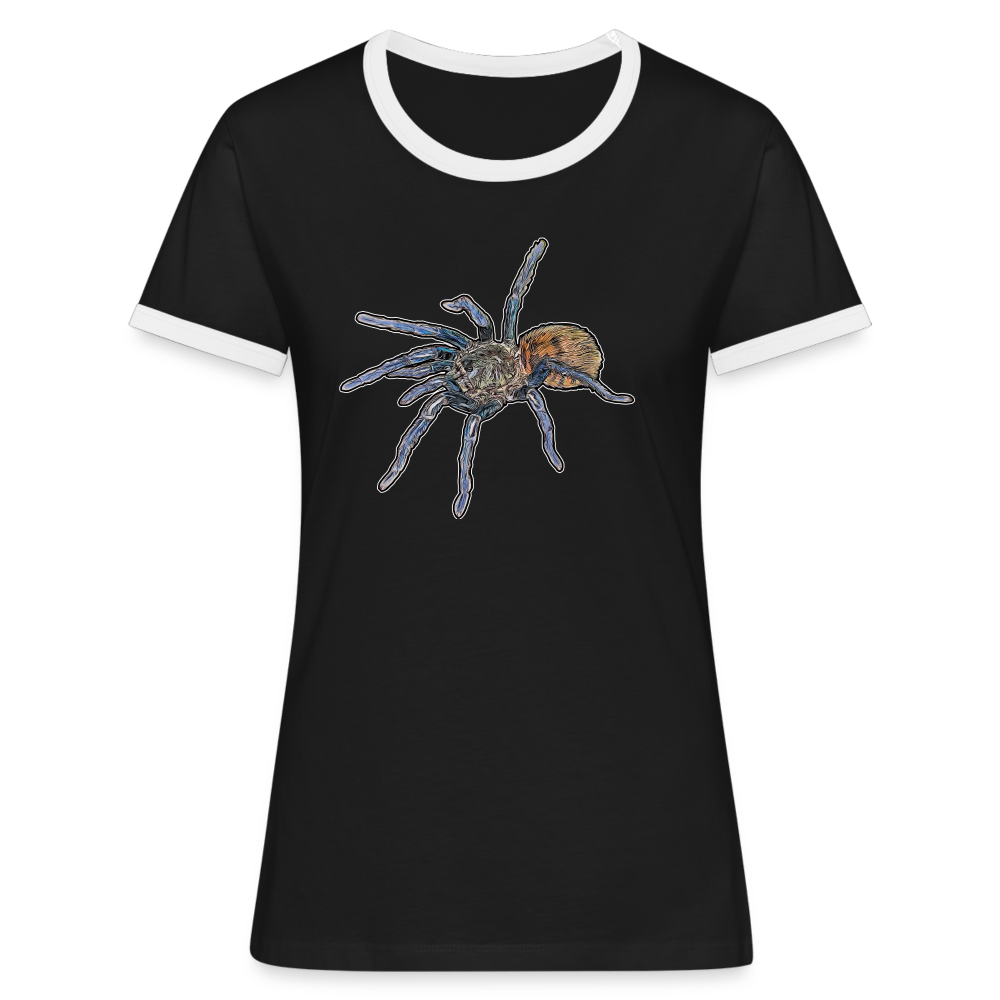 Frauen Kontrast-T-Shirt Chromatopelma cyaneopubescens - Schwarz/Weiß