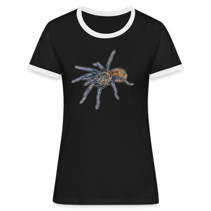 Frauen Kontrast-T-Shirt Chromatopelma cyaneopubescens - Schwarz/Weiß