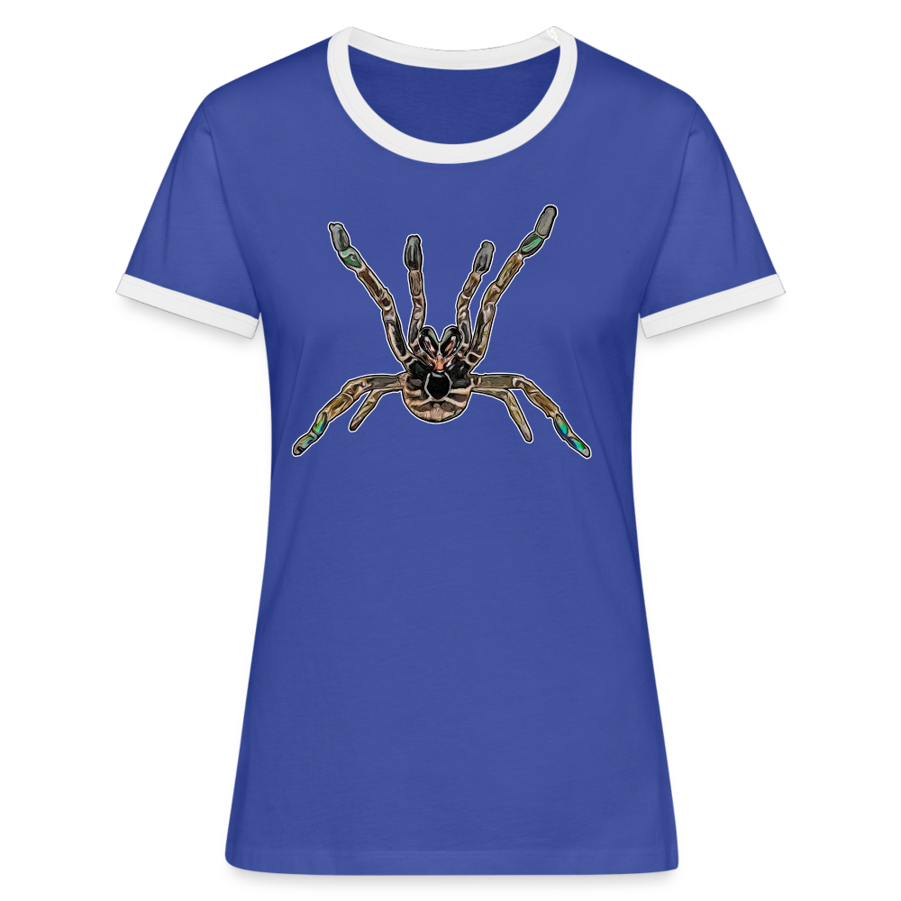 Frauen Kontrast-T-Shirt Pterinochilus murinus tcf - Blau/Weiß