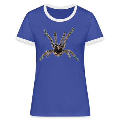 Frauen Kontrast-T-Shirt Pterinochilus murinus tcf - Blau/Weiß