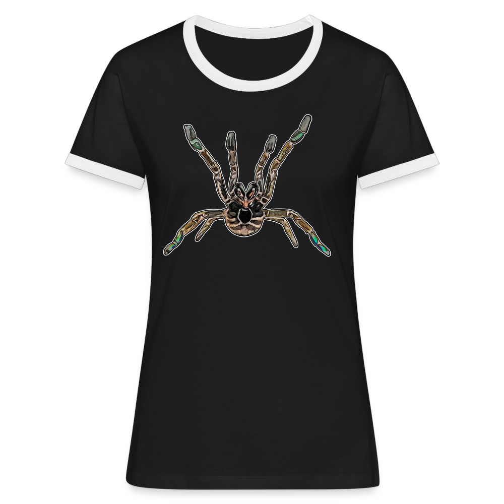 Frauen Kontrast-T-Shirt Pterinochilus murinus tcf - Schwarz/Weiß