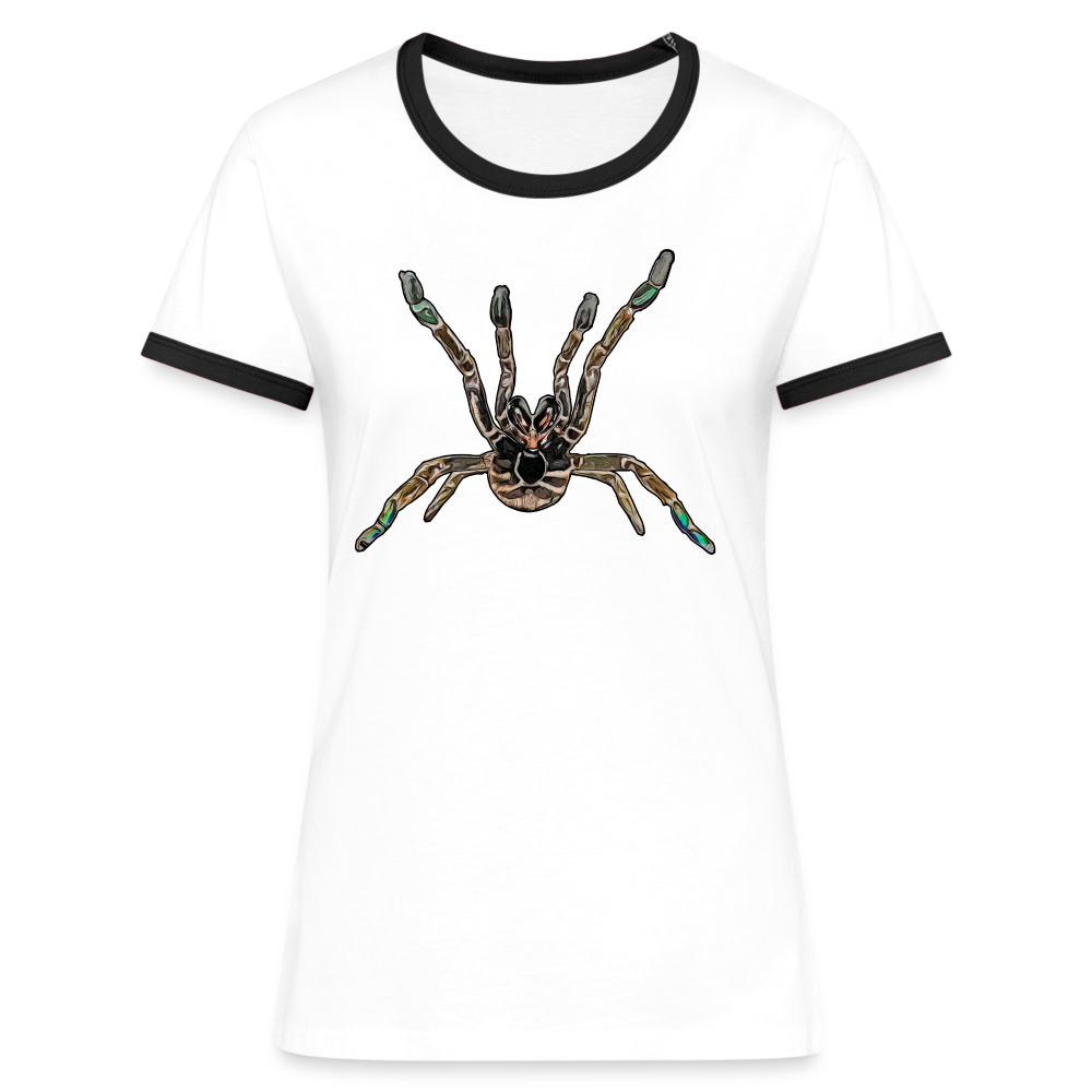 Frauen Kontrast-T-Shirt Pterinochilus murinus tcf - Weiß/Schwarz