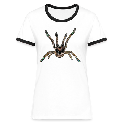 Frauen Kontrast-T-Shirt Pterinochilus murinus tcf - Weiß/Schwarz