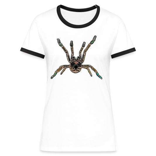 Frauen Kontrast-T-Shirt Pterinochilus murinus tcf - Weiß/Schwarz