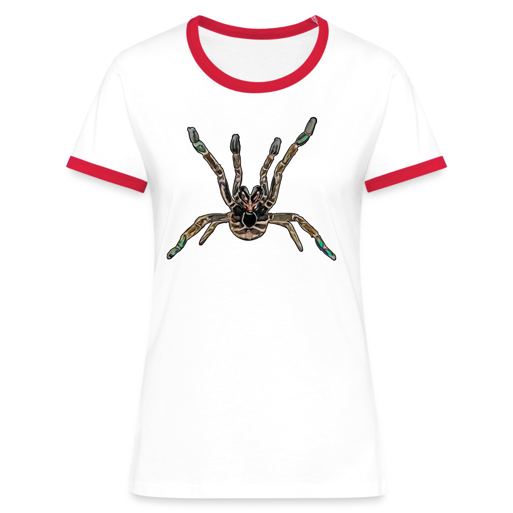 Frauen Kontrast-T-Shirt Pterinochilus murinus tcf - Weiß/Rot
