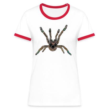 Frauen Kontrast-T-Shirt Pterinochilus murinus tcf - Weiß/Rot
