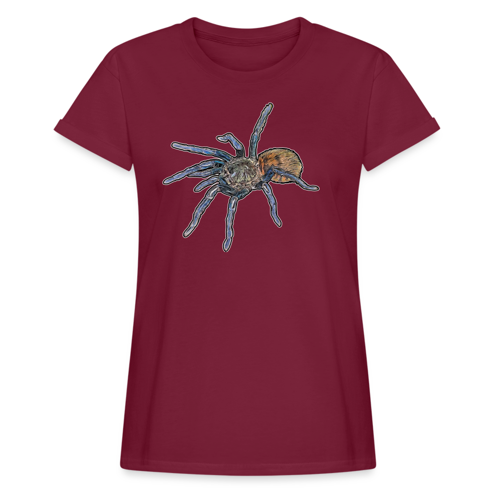 Frauen Oversized T-Shirt Chromatopelma cyaneopubescens - Bordeaux