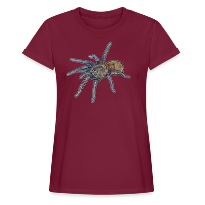 Frauen Oversized T-Shirt Chromatopelma cyaneopubescens - Bordeaux