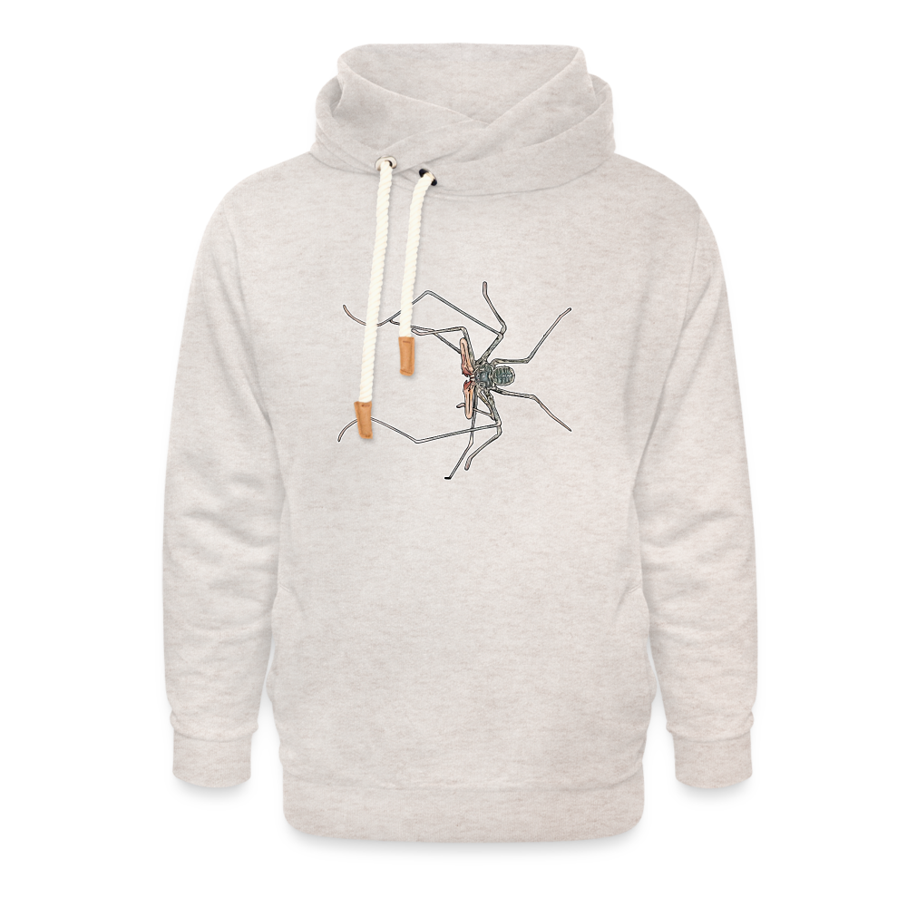 Unisex Schalkragen Hoodie Euphrynichus bacillifer - Beige meliert
