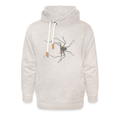 Unisex Schalkragen Hoodie Euphrynichus bacillifer - Beige meliert