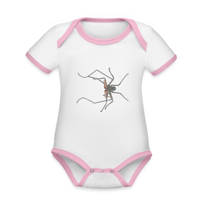 Baby Kontrastbody kurz - Weiß/Rose