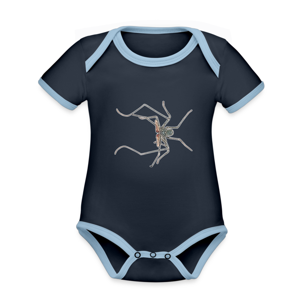 Baby Kontrastbody kurz - Navy/Himmelblau