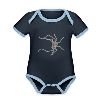 Baby Kontrastbody kurz - Navy/Himmelblau