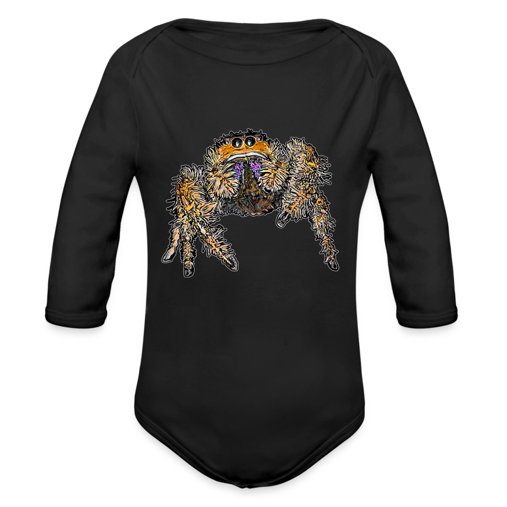 Baby Body lang Phidippus regius Everglades female - Schwarz