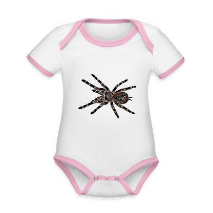 Baby Kontrastbody kurz - Weiß/Rose