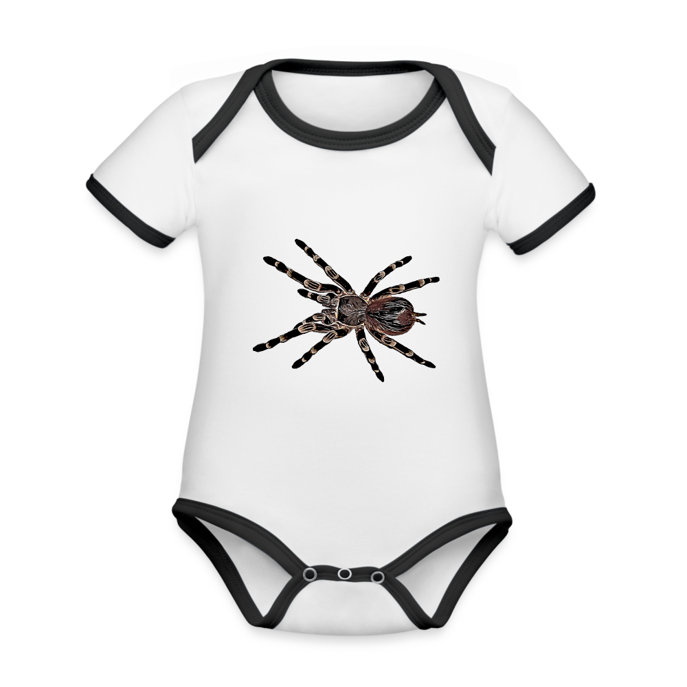 Baby Kontrastbody kurz - Weiß/Schwarz