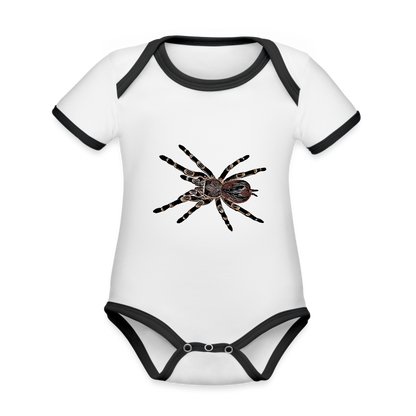 Baby Kontrastbody kurz - Weiß/Schwarz