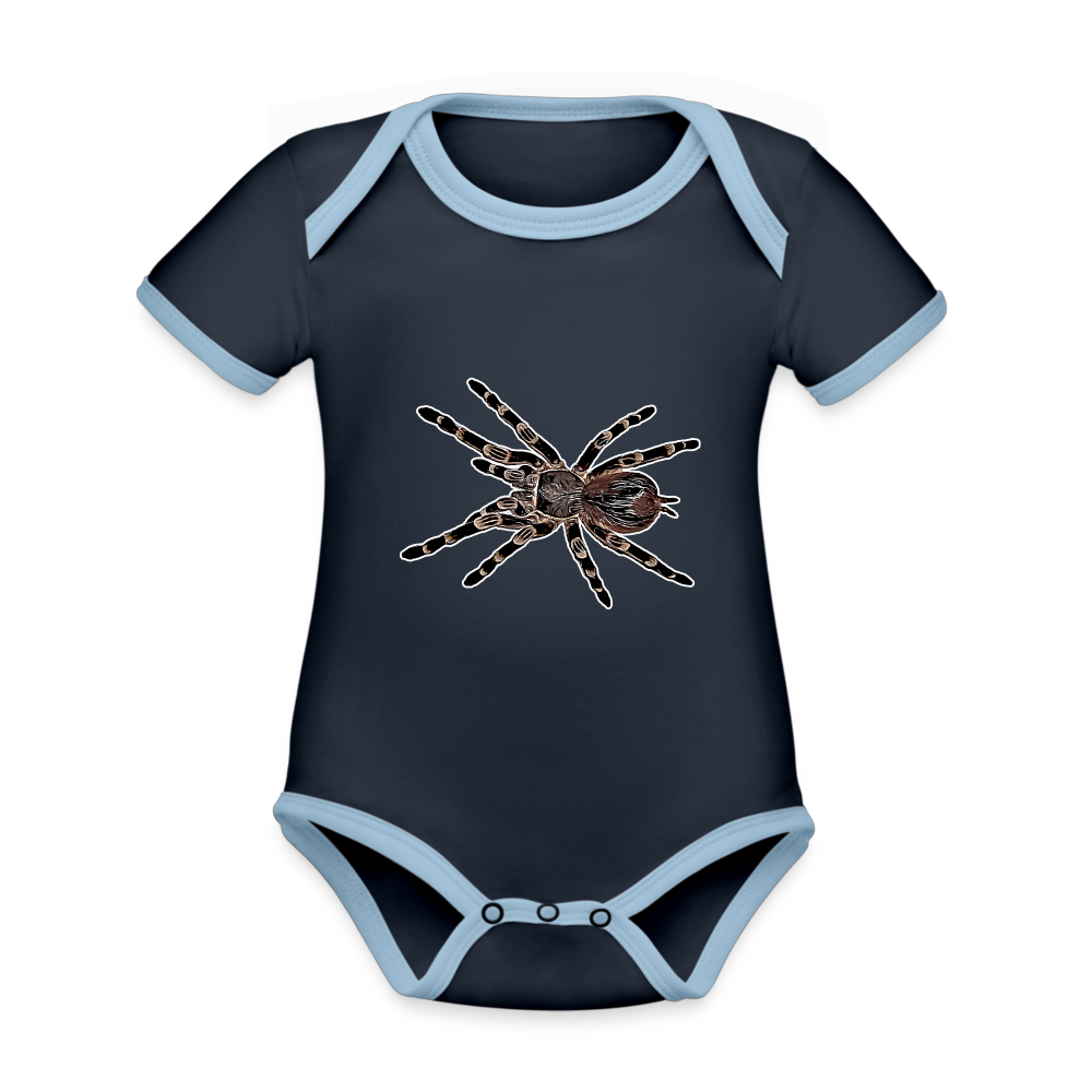 Baby Kontrastbody kurz - Navy/Himmelblau