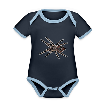 Baby Kontrastbody kurz - Navy/Himmelblau