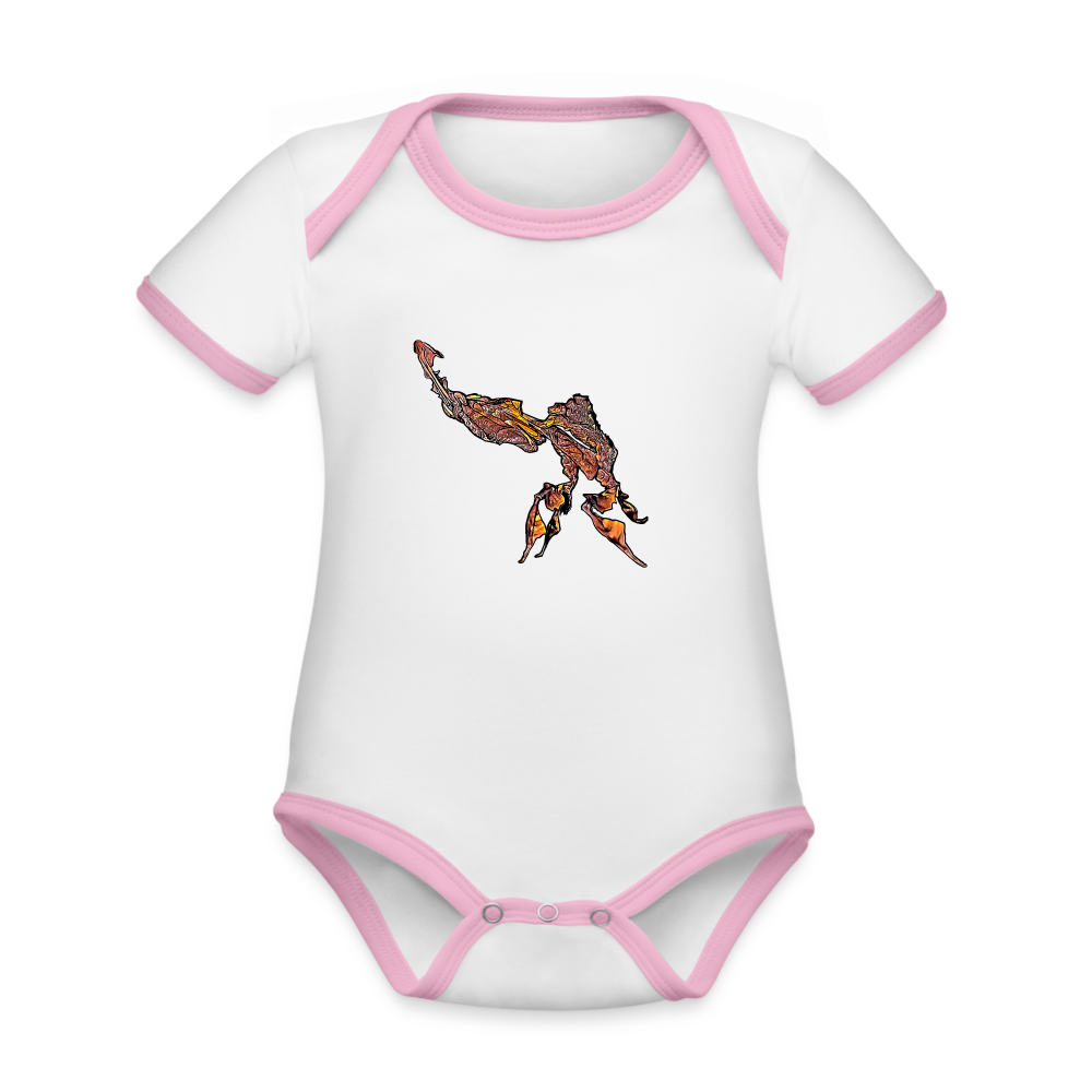 Baby Kontrastbody kurz Phyllocrania paradoxa male - Weiß/Rose