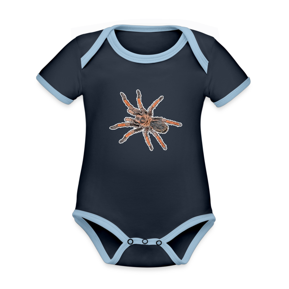 Baby Kontrastbody kurz Brachypelma emilia - Navy/Himmelblau