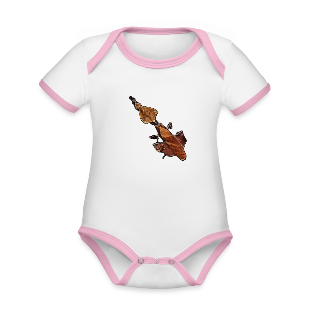 Baby Kontrastbody kurz Phyllocrania paradoxa female - Weiß/Rose