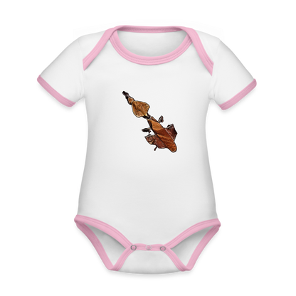 Baby Kontrastbody kurz Phyllocrania paradoxa female - Weiß/Rose