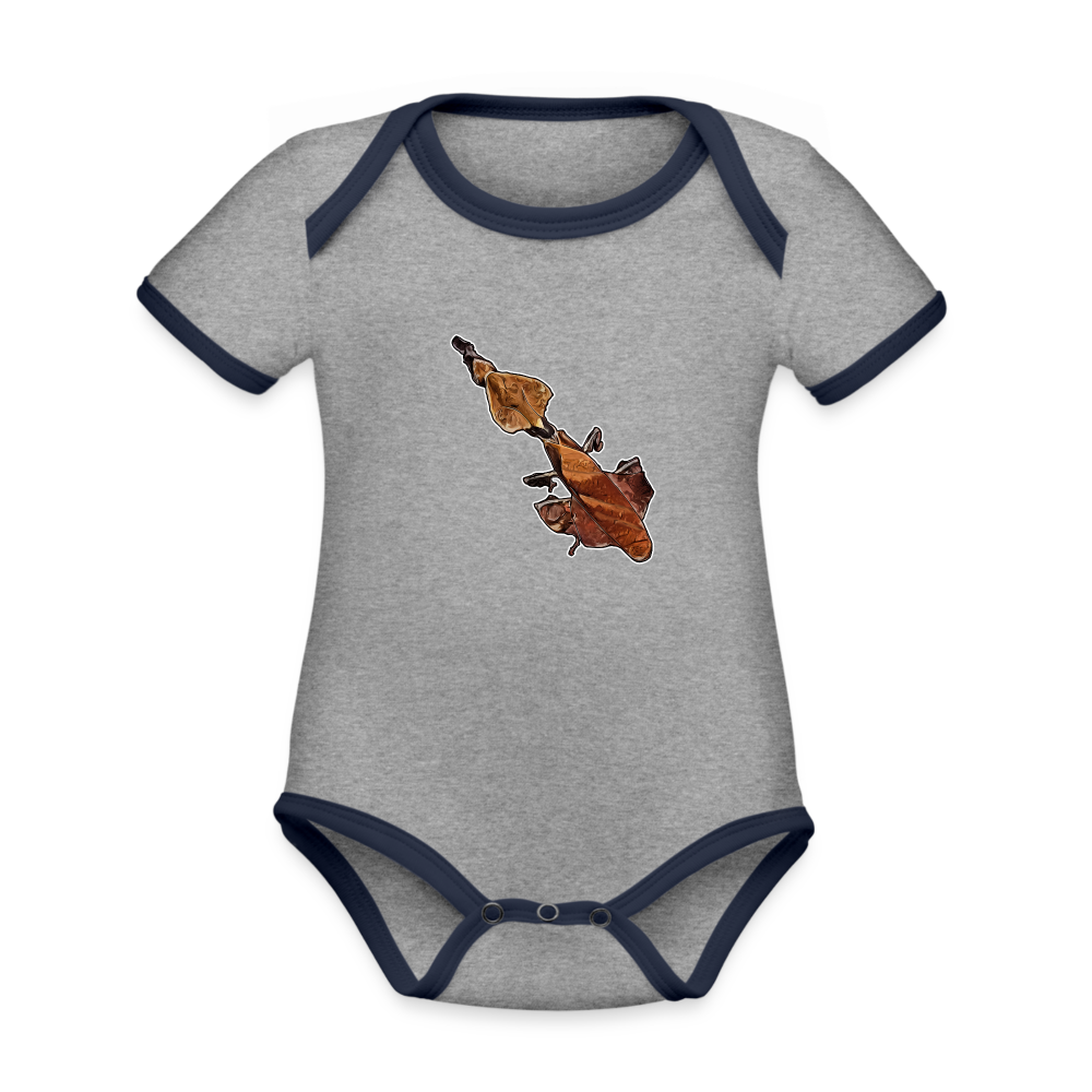 Baby Kontrastbody kurz Phyllocrania paradoxa female - Grau meliert/Navy