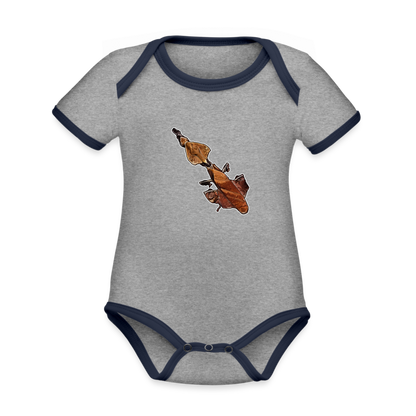 Baby Kontrastbody kurz Phyllocrania paradoxa female - Grau meliert/Navy