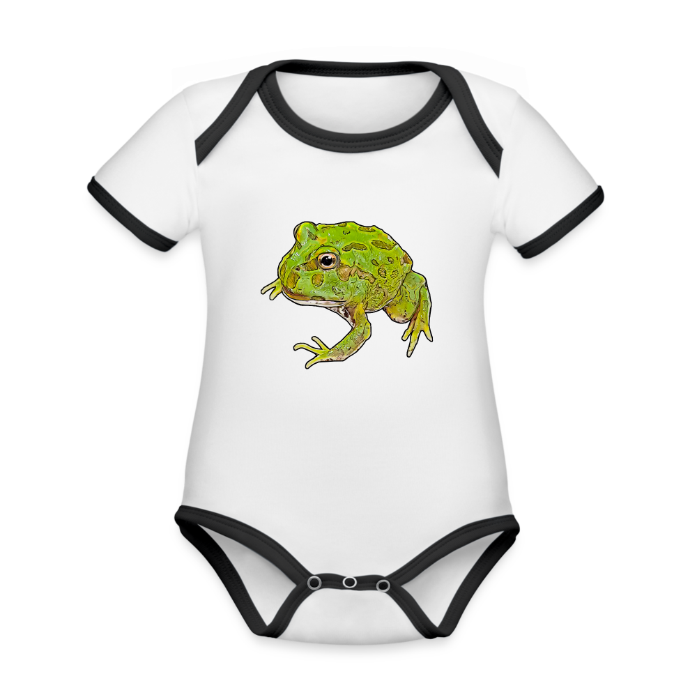 Baby Kontrastbody kurz Ceratophrys cranwelli Peppermint Blue - Weiß/Schwarz