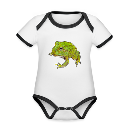 Baby Kontrastbody kurz Ceratophrys cranwelli Peppermint Blue - Weiß/Schwarz