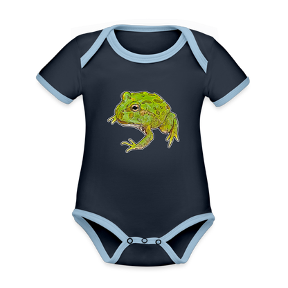 Baby Kontrastbody kurz Ceratophrys cranwelli Peppermint Blue - Navy/Himmelblau