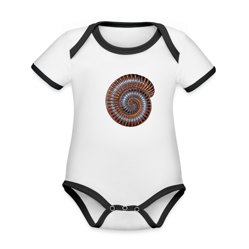 Baby Kontrastbody kurz Archispirostreptus gigas - Weiß/Schwarz