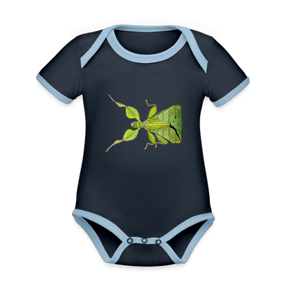 Baby Kontrastbody kurz Phyllium philippinicum female - Navy/Himmelblau