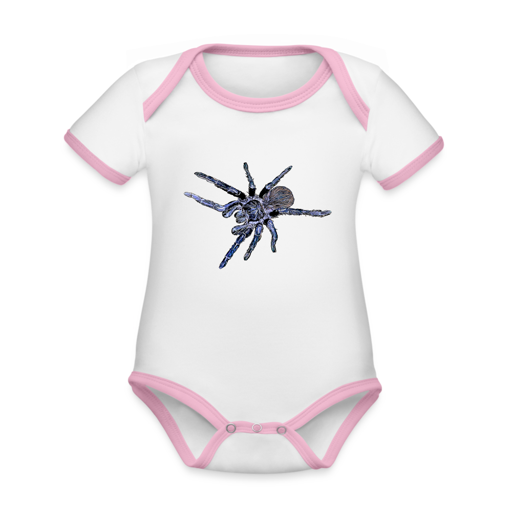 Baby Kontrastbody kurz Pterinopelma sazimai - Weiß/Rose