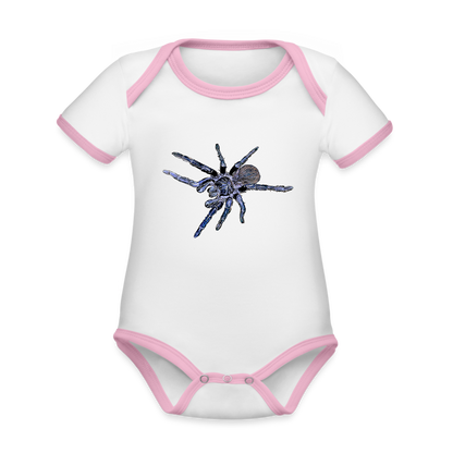 Baby Kontrastbody kurz Pterinopelma sazimai - Weiß/Rose