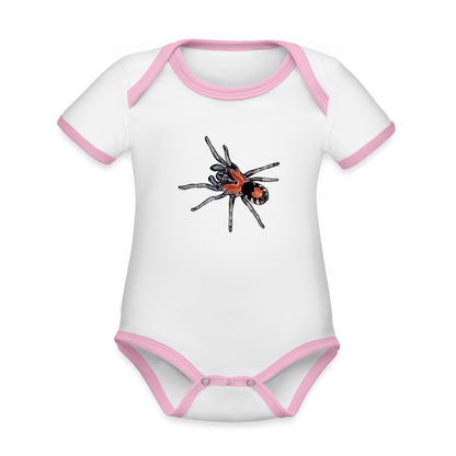 Baby Kontrastbody kurz Cyriocosmus elegans - Weiß/Rose