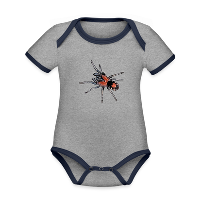 Baby Kontrastbody kurz Cyriocosmus elegans - Grau meliert/Navy
