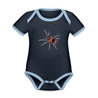 Baby Kontrastbody kurz Cyriocosmus elegans - Navy/Himmelblau