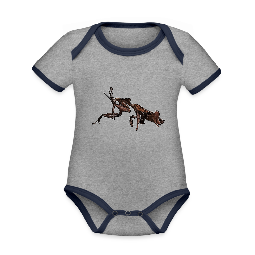 Baby Kontrastbody kurz Phyllocrania paradoxa female 2 - Grau meliert/Navy