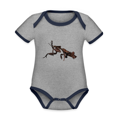 Baby Kontrastbody kurz Phyllocrania paradoxa female 2 - Grau meliert/Navy