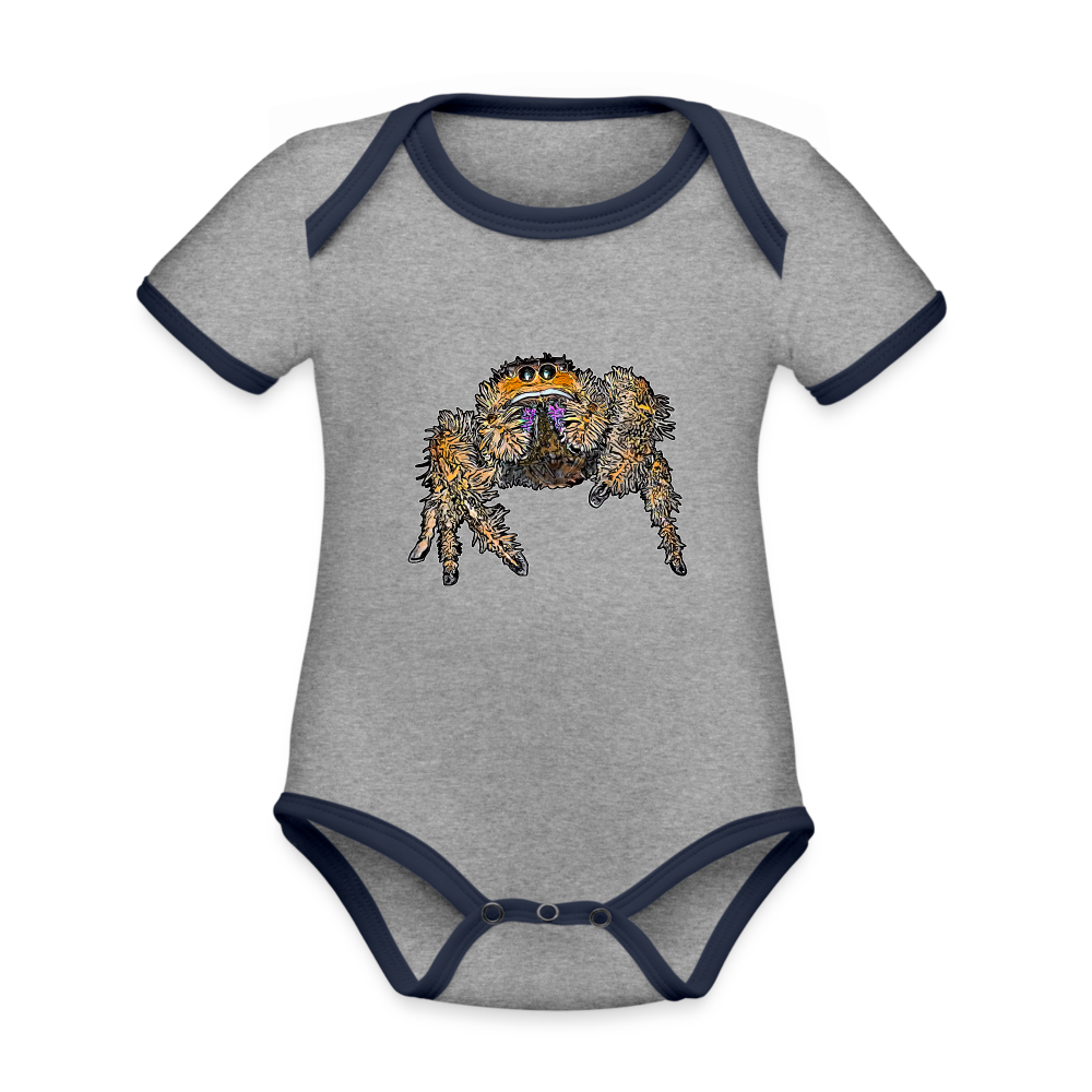 Baby Kontrastbody kurz Phidippus regius Everglades female - Grau meliert/Navy