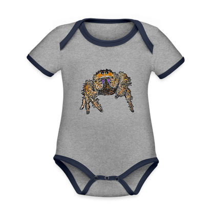 Baby Kontrastbody kurz Phidippus regius Everglades female - Grau meliert/Navy