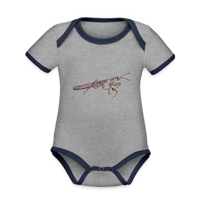 Baby Kontrastbody kurz Rhombodera kirbyi male - Grau meliert/Navy