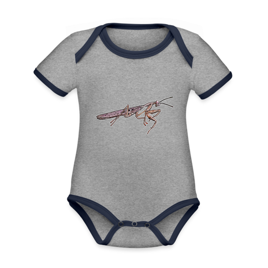 Baby Kontrastbody kurz Rhombodera kirbyi male - Grau meliert/Navy