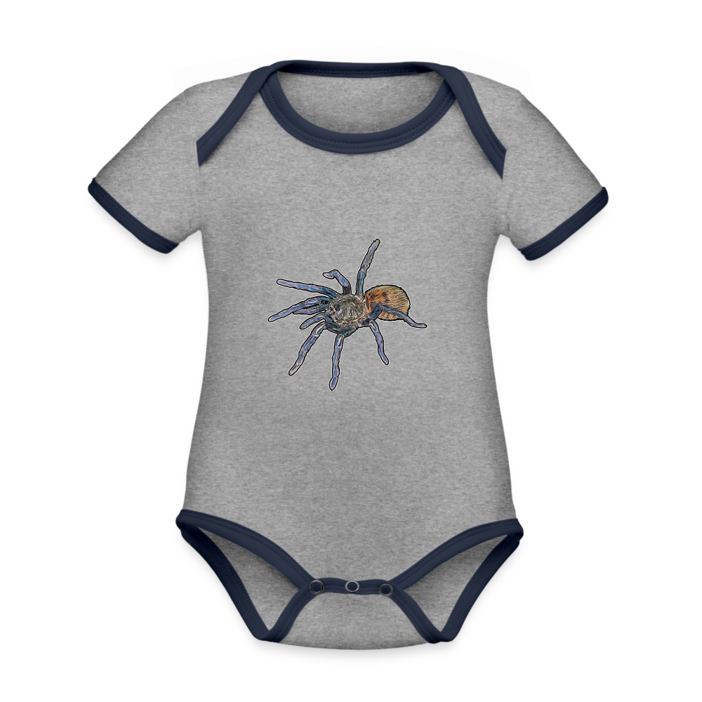 Baby Kontrastbody kurz Chromatopelma cyaneopubescens - Grau meliert/Navy