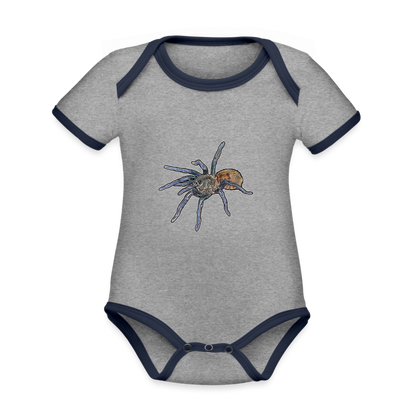 Baby Kontrastbody kurz Chromatopelma cyaneopubescens - Grau meliert/Navy